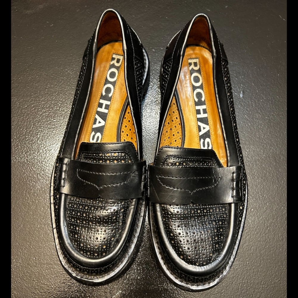 Rochas Leather Black Loafers